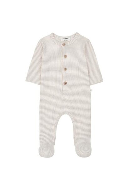 1+ in the family nino newborn jumpsuit w/feet nude-ivory | romper