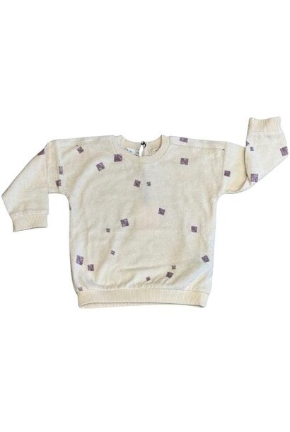 Phil&Phae Frotté baby sweater tiles soft amethyst | trui