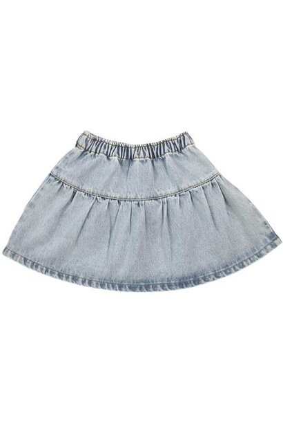 Petit Blush jeans ruffle skirt washed light blue | rok