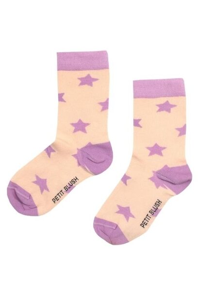 Petit Blush socks stars blush purple | sokken