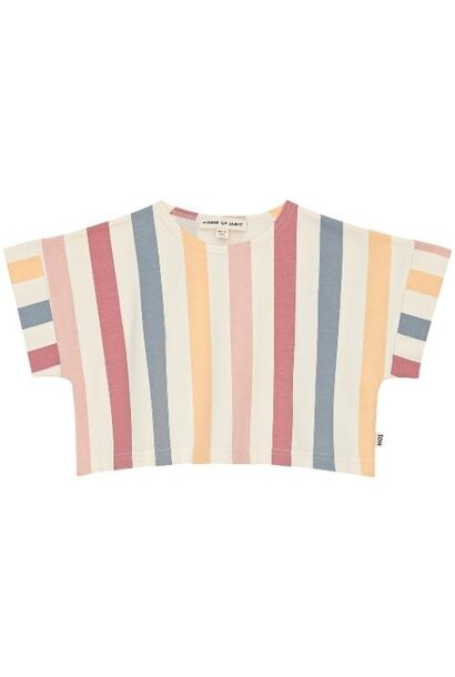 House of Jamie relaxed tee rainbow stripes | t-shirt