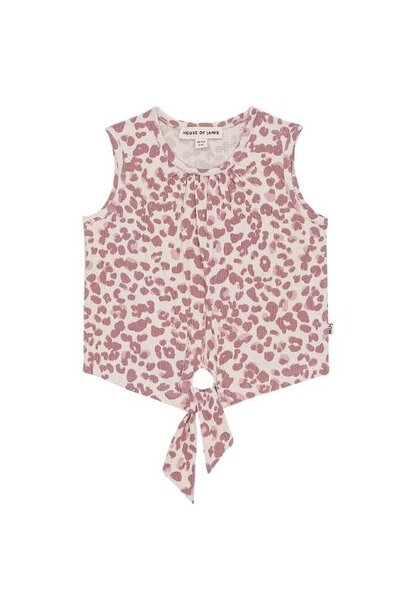 House of Jamie knotted tanktop rose leo | top