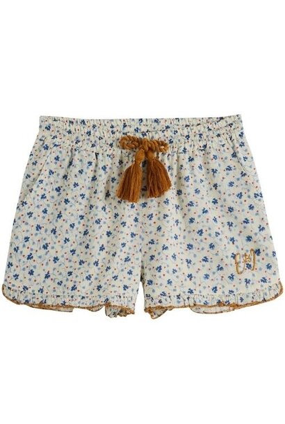 Emile et Ida shorts muguet fleurs bleu | korte broek