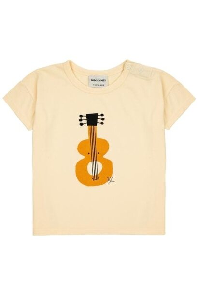 Bobo Choses baby acoustic guitar t-shirt light yellow | tee