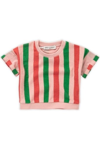 Sproet & Sprout sweatshirt shortsleeve stripe coral | tee