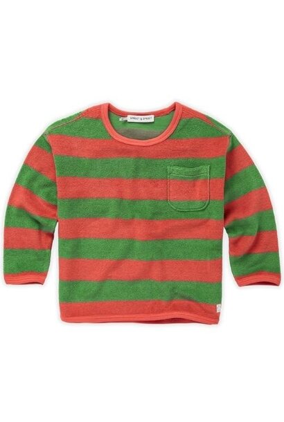 Sproet & Sprout sweatshirt stripe coral | trui