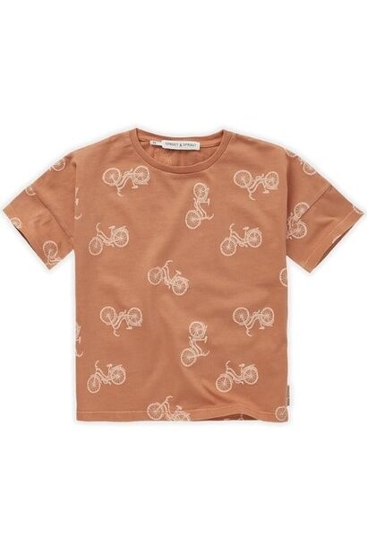 Sproet & Sprout t-shirt wide bicycle print café | tee