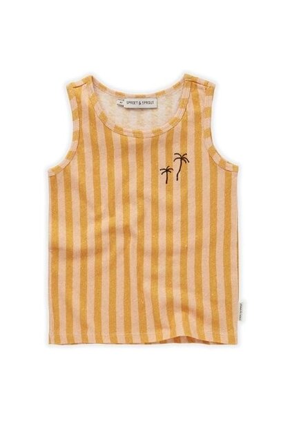 Sproet & Sprout tanktop boys stripe palmtrees biscotti | top