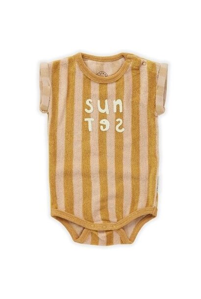 Sproet & Sprout romper terry stripe sunset honey | body