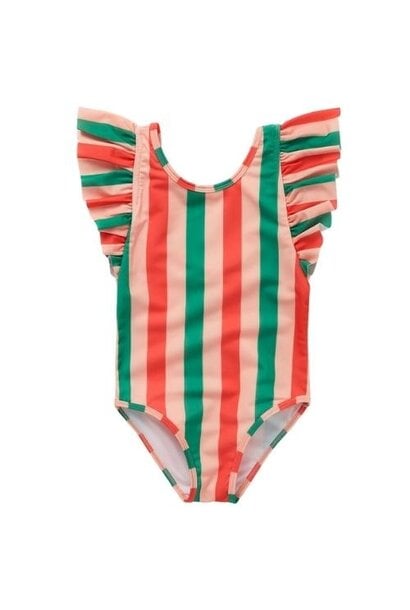 Sproet & Sprout swimsuit ruffle stripe print blossom | badpak