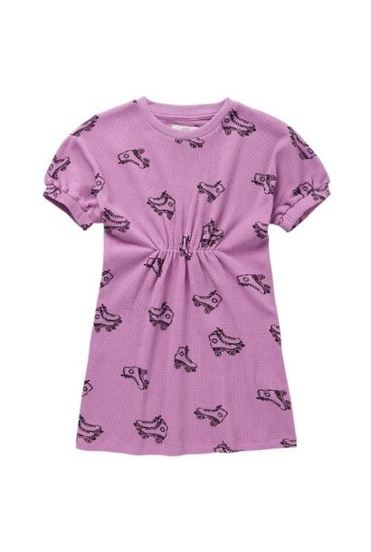 Sproet & Sprout dress smock rollerskates print purple | jurk