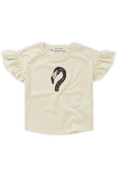 Sproet & Sprout t-shirt ruffle flamingo pear | tee