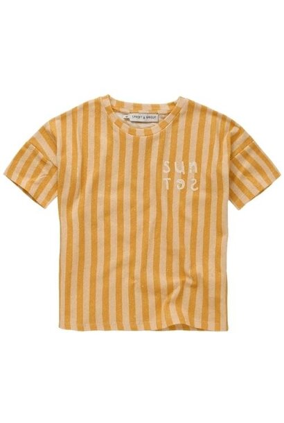 Sproet & Sprout t-shirt linen stripe sunset biscotti | tee