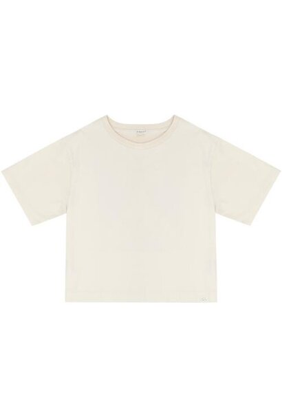 Jenest mase oversized logo shirt pebble ecru | tee