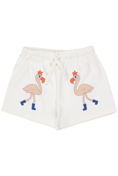 Tinycottons flamingos short off-white | korte broek