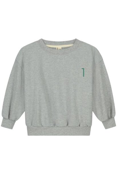 Gray Label Birthday Sweater Grey Melange - Bright Green | trui