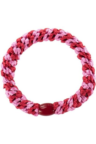 Kknekki haarelastiekje stripe red bubblegum | hair tie