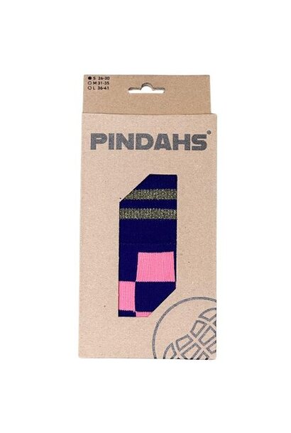 Pindahs hockeysocks Amelie check purple pink | hockeysokken