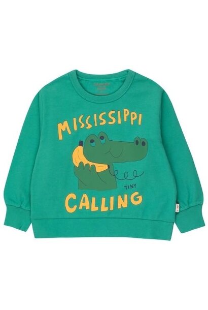 Tinycottons mississippi sweatshirt emerald | trui