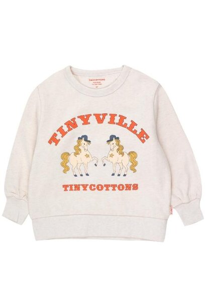 Tinycottons tinyville sweatshirt light cream heather | trui