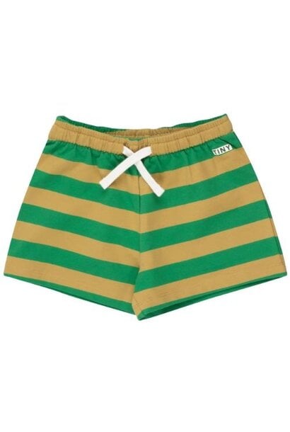 Tinycottons stripes short green ochre pine green | korte broek