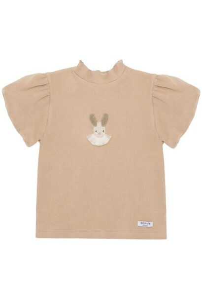 Donsje nowien top festive rabbit rose mocha | t-shirt