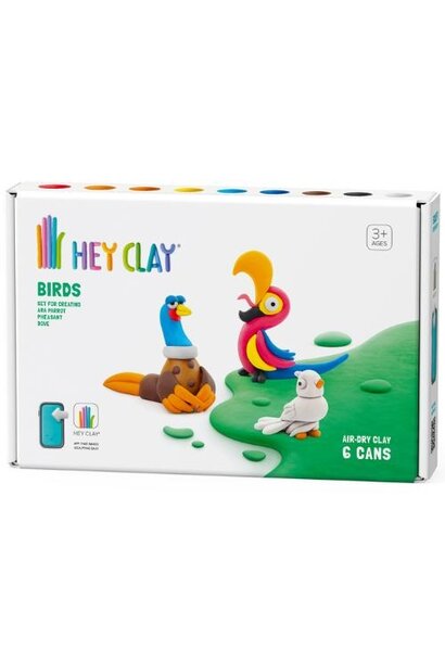 Hey Clay birds: pheasant, parrot, dove - 6 cans | boetseerklei