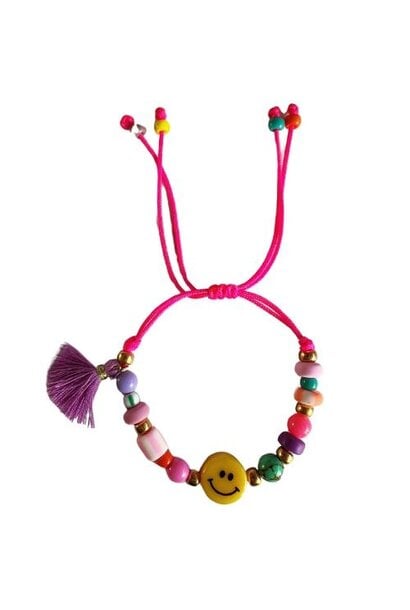 ByMelo armbandje smiley roze | sieraad