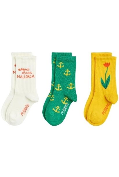 Mini Rodini mallorca 3-pack socks multi | sokken