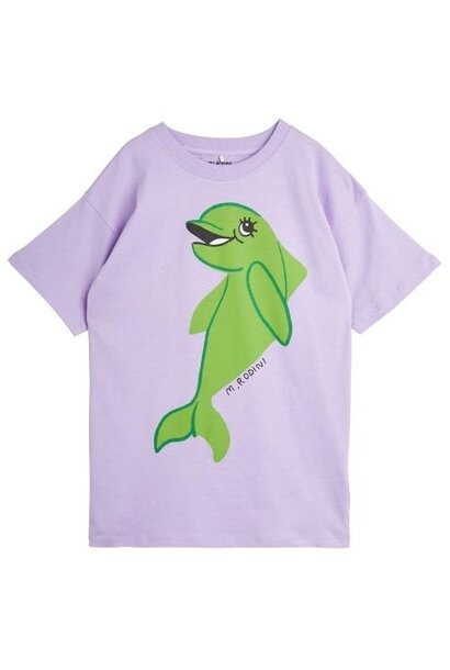 Mini Rodini dolphin sp ss dress purple | jurk