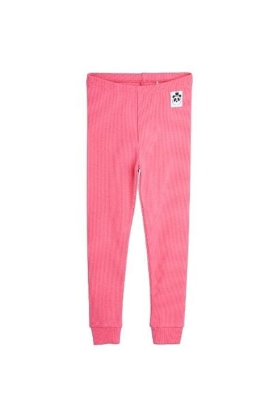 Mini Rodini solid rib leggings pink | broek