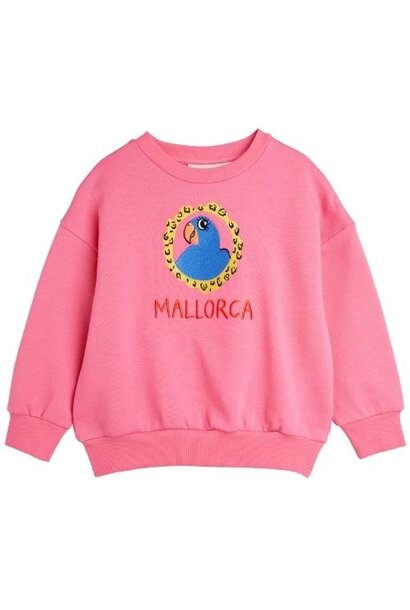 Mini Rodini parrot emb sweatshirt pink | trui