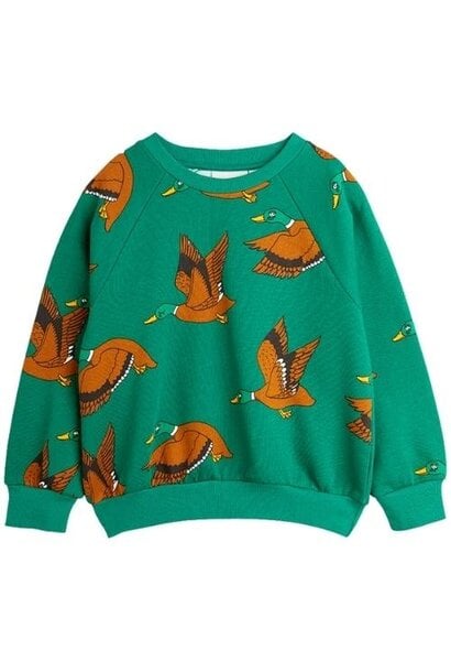 Mini Rodini ducks aop sweatshirt green | trui