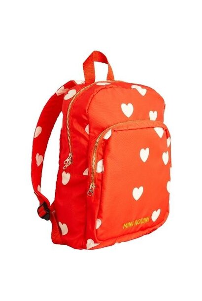 Mini Rodini hearts aop backpack red | rugzak