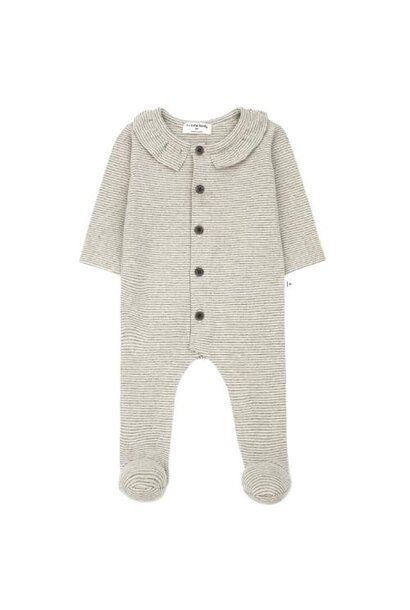 1+ in the family arola collar jumpsuit w/feet oatmeal | romper