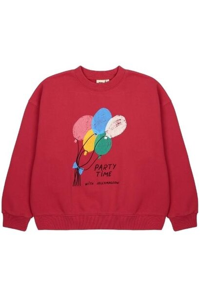 Jelly Mallow balloon sweatshirt dark pink | trui