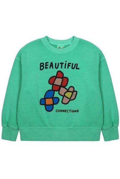 Jelly Mallow flowers pigment sweatshirt green | trui