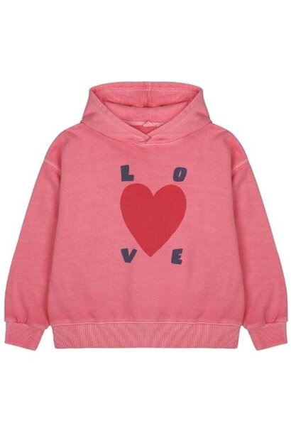 Jelly Mallow love pigment hoodie pink | trui