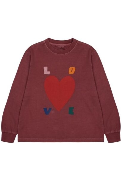 Jelly Mallow love pigment longsleeve t-shirt burgundy | tee