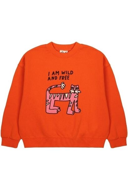 Jelly Mallow tiger sweatshirt orange | trui