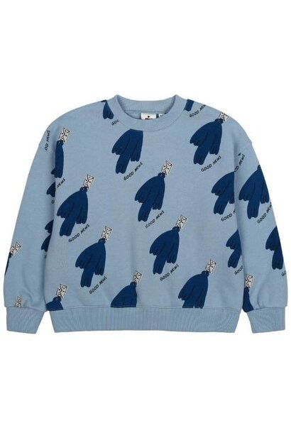 Jelly Mallow bird sweatshirt blue | trui