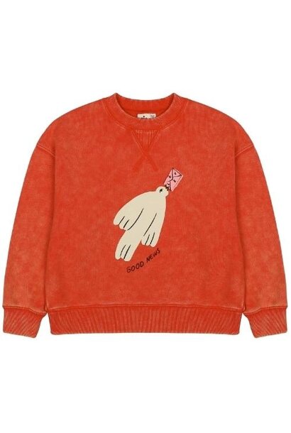 Jelly Mallow bird sweatshirt red | trui