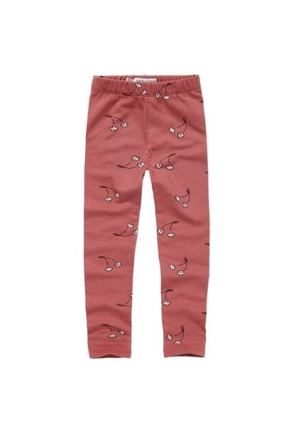 Sproet & Sprout legging cherry flower print mauve | broek