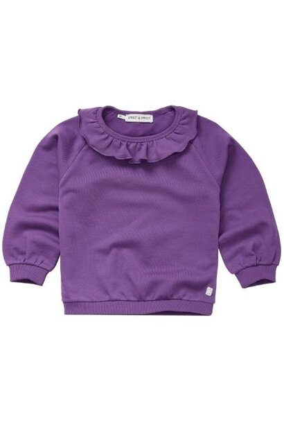 Sproet & Sprout sweatshirt ruffle collar purple | trui