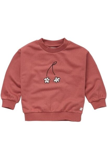 Sproet & Sprout baby sweatshirt cherry flower mauve | trui