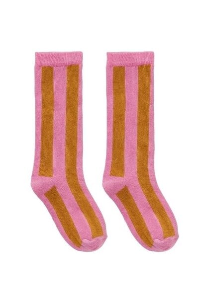 Sproet & Sprout socks stripe mustard pink | sokken