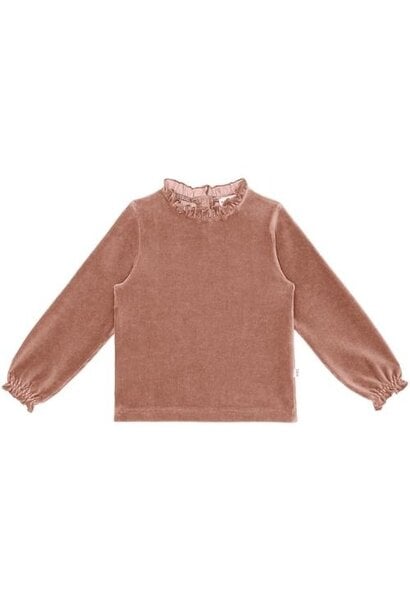 House of Jamie frill collar jumper warm taupe | trui