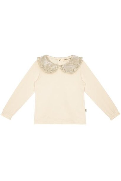 House of Jamie collar tee cream & shimmer gold | shirt