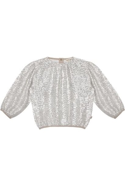 House of Jamie puff balloon sequins jumper ecru | trui