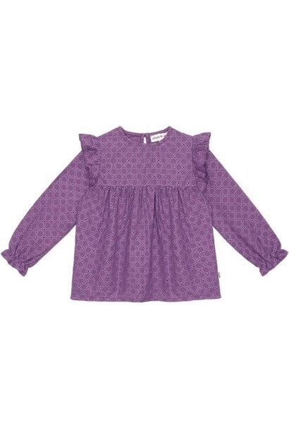 House of Jamie broidery frill tunic magic purple | blouse